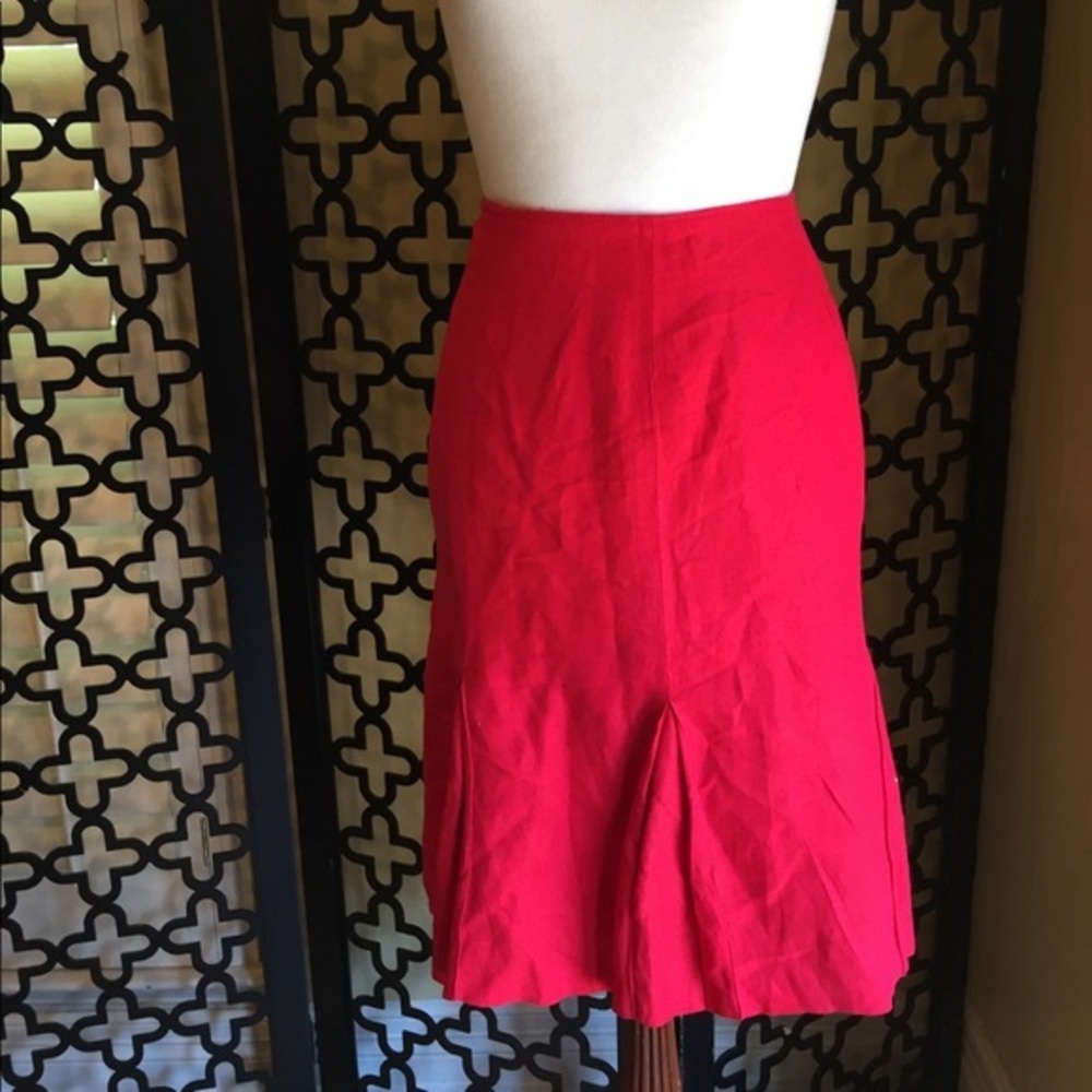 LARRY LEVINE Vintage  RED PLEATED SKIRT‎ Size 12